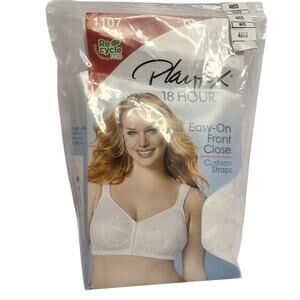 Playtex 18 Hour Bra Easy-on Front Close 48DD White 1107 Wirefree New